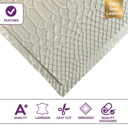White Lambskin With Print 0.8mm/2oz / PELICAN SNAKE 1198