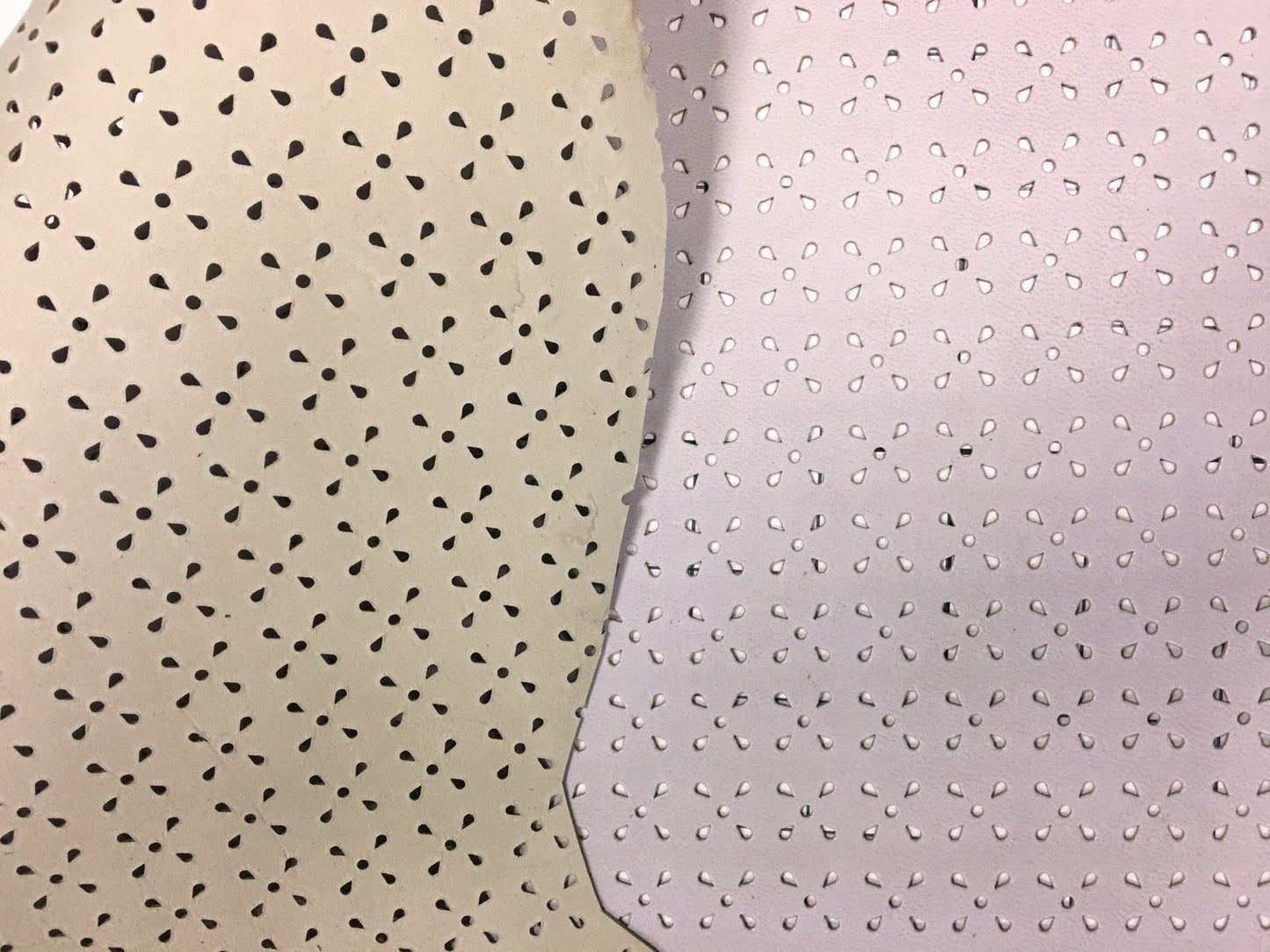 Light Pink Perforated Print Lambskin 0.7mm/1.75oz / ROSE DUST 207