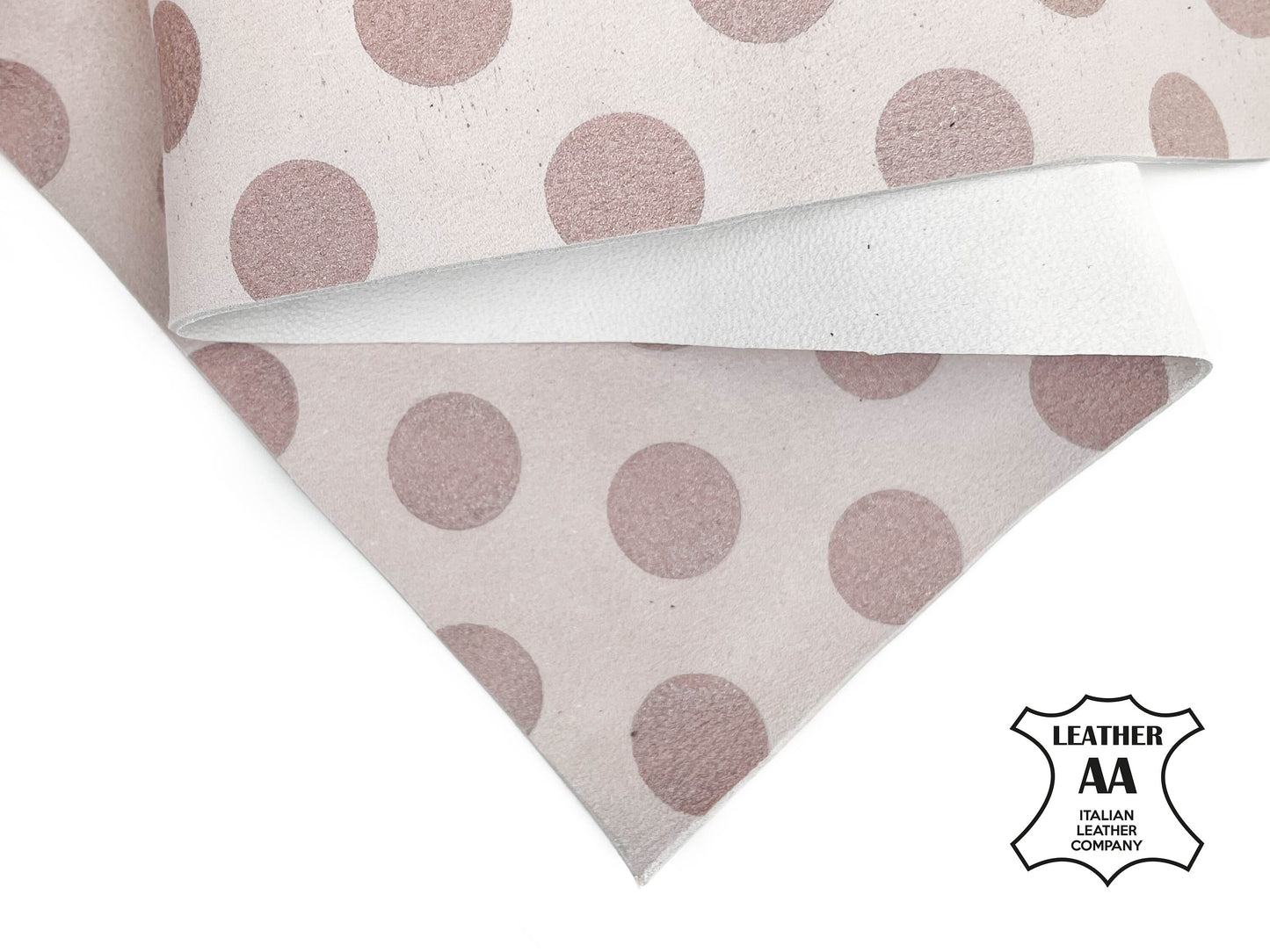Suede Lambskin Sheets With Pink Dots 1.0mm/2.5oz / DUSTY PINK DOTS 1090