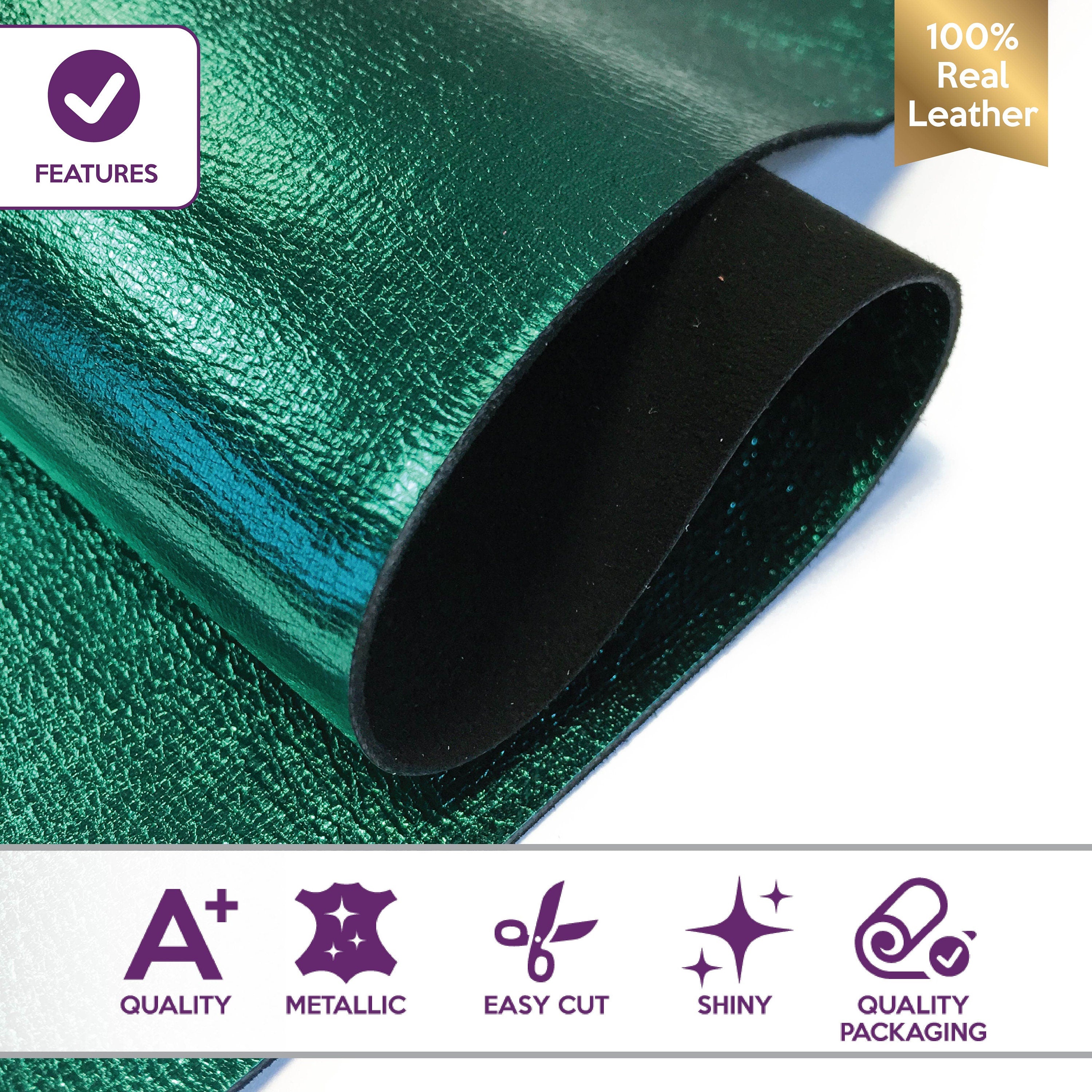 Emerald Metallic Lambskin Sheets 0.5mm/1.25oz / EMERALD GREEN 847