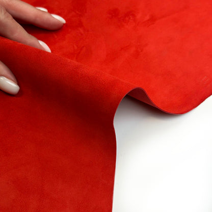Soft Red Lambskin Suede Leather 1.1-1.2mm//2.75-3oz RED SUEDE 1585