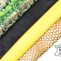 Yellow Lambskin Green Laser Snakeskin Grey Suede Italian Leather Bundle of 4