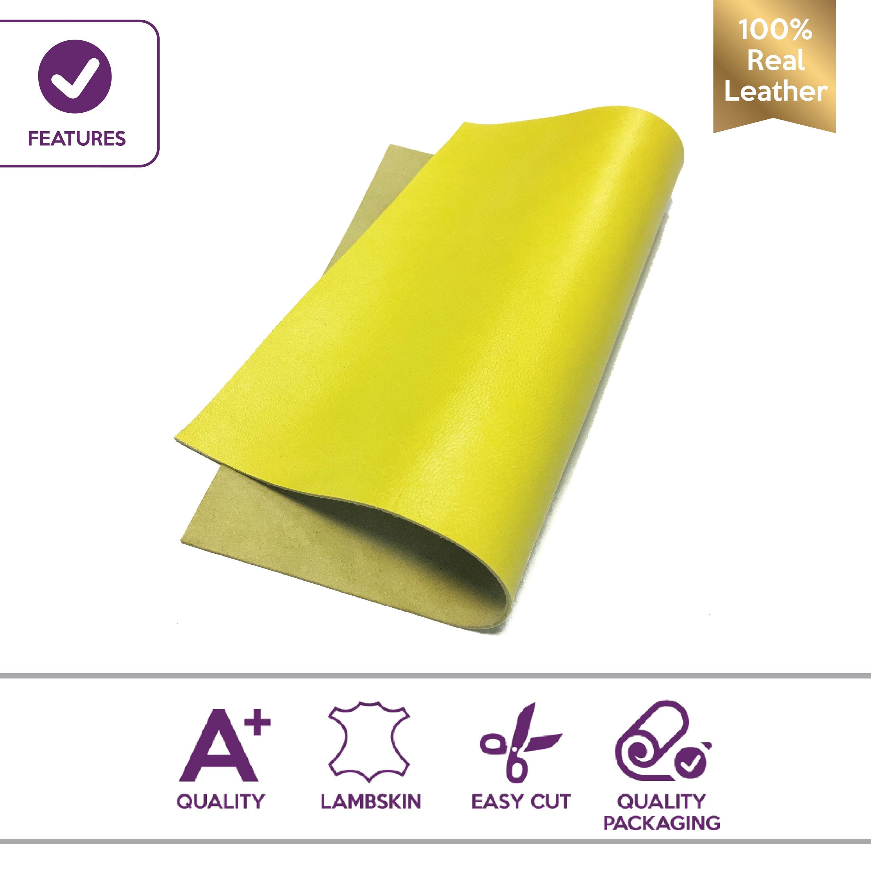 Bright Yellow Lambskin Sheets / 0.9 mm / 2.25oz / MAIZE 597