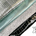 Green Patent Crocodile & Metallic Lambskin Mix Bundle of 4 Hides 0.7-1.1mm/1.75- 2.75oz