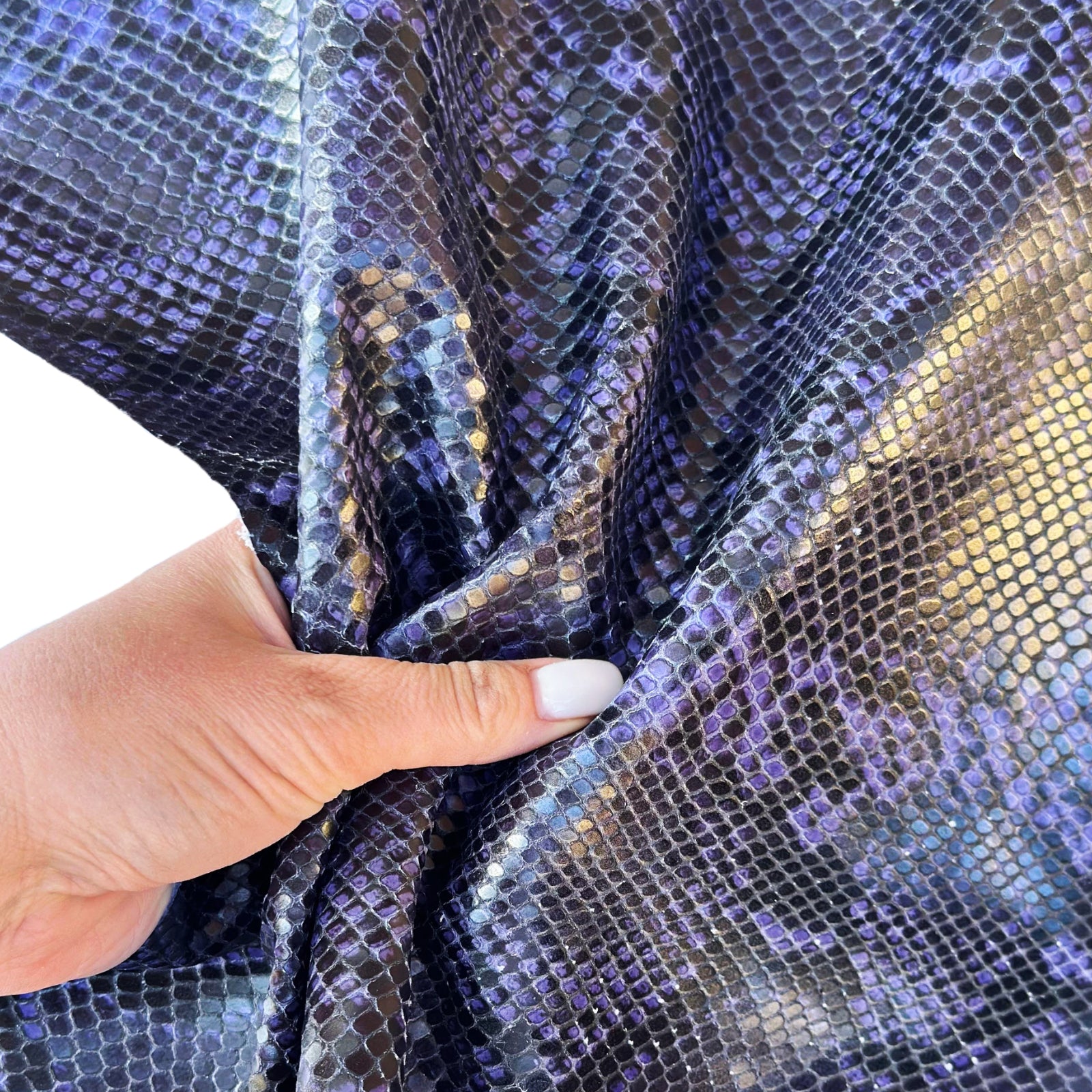 Purple And Black Lambskin With  Print 0.6-0.7mm//1.5-1.75oz Purple 1594