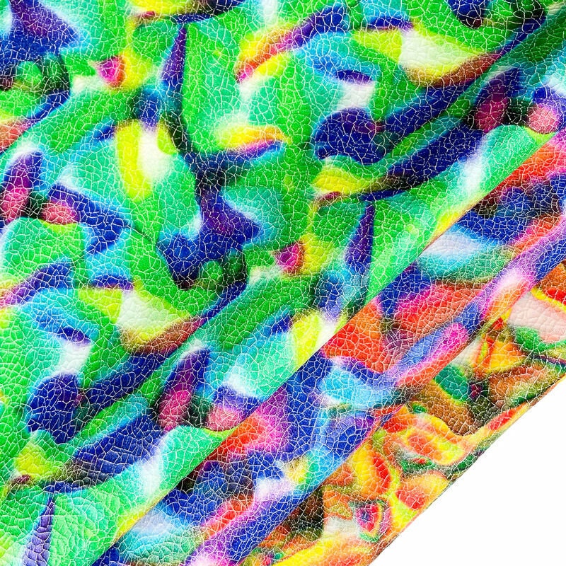 Crunchy Rainbow Lambskin Leather  0.7-0.8mm/1.75-2oz / CRAZY RAINBOW 1271