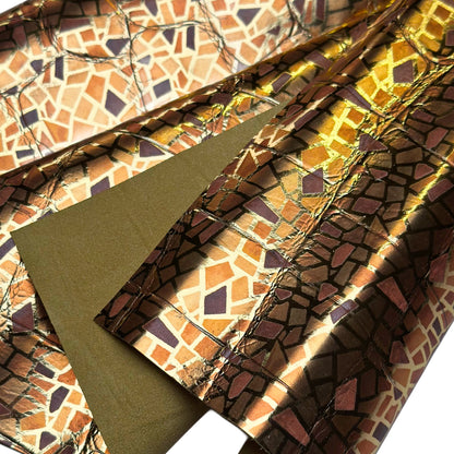 Gold Mosaic Print Lambskin With Print 0.8mm//2oz DIY Projects 1652