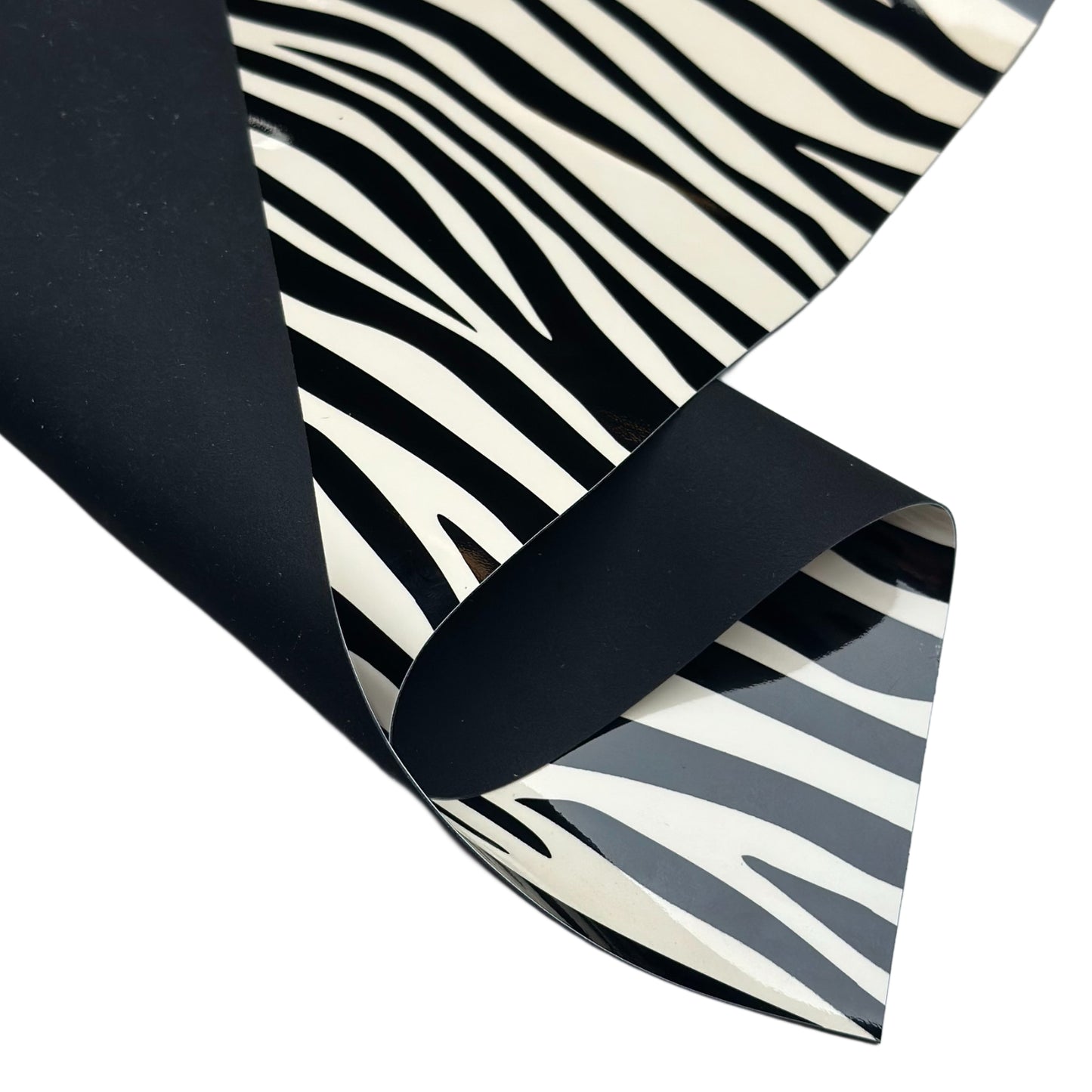 Zebra Print Lambskin Patent Leather Sheets 0.7mm/1.75oz ZEBRA 848