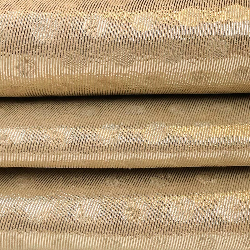 Shiny Light Gold Dotted Print Lambskin 1.0mm/2.5oz / GOLD DOTS 1363