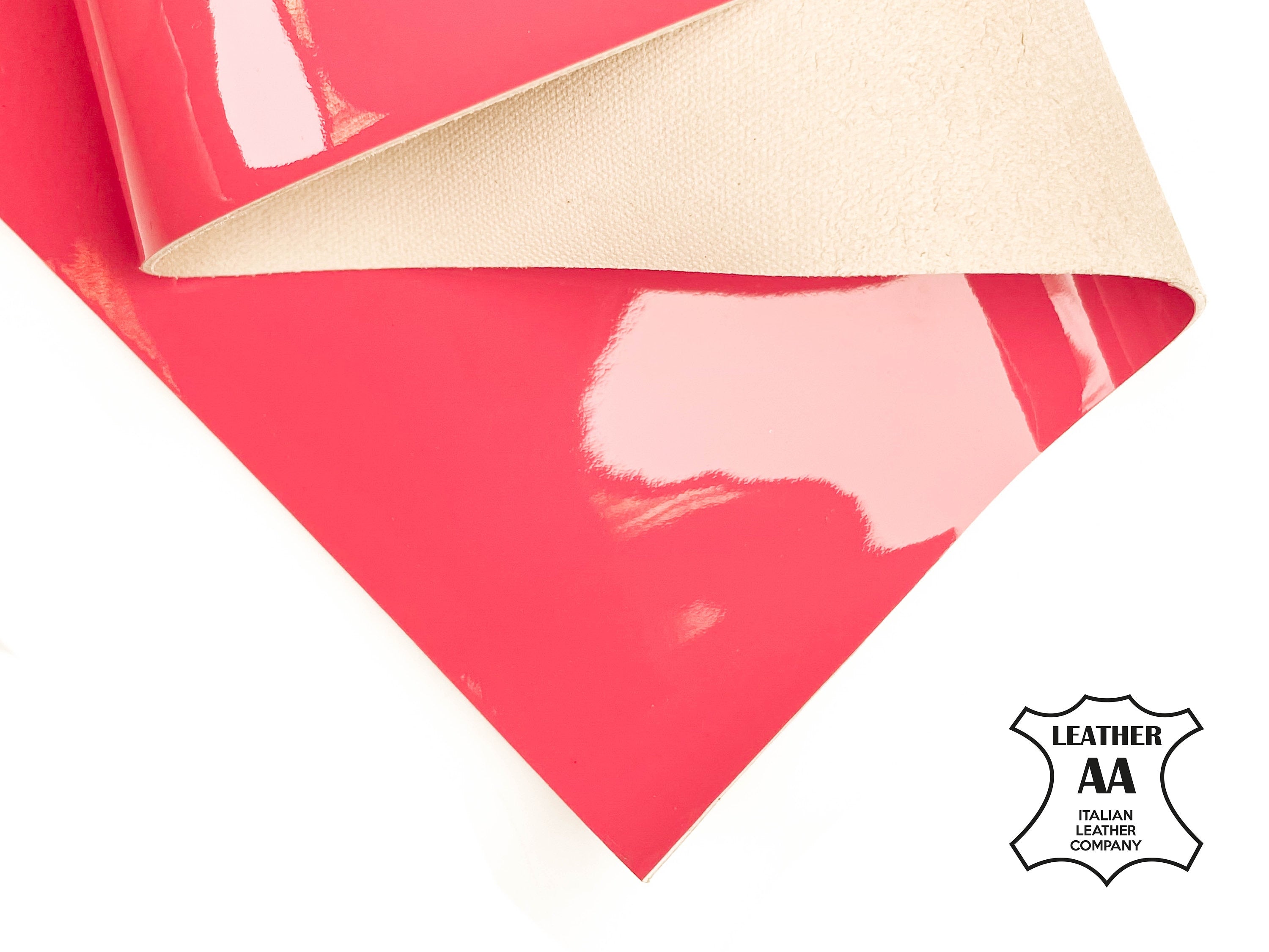 Rose Red Patent Calfskin Sheets 1.0mm/2.5oz / CRANBERRY PATENT 1103