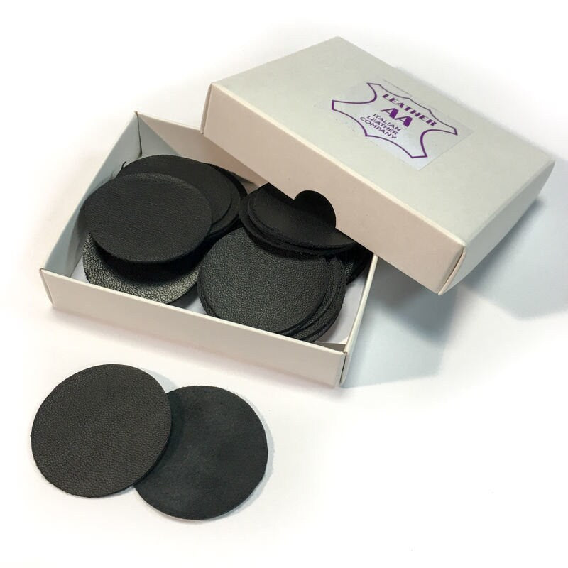 Black Genuine Lambskin Circles / 4 sizes / 30 Pcs Per Pack