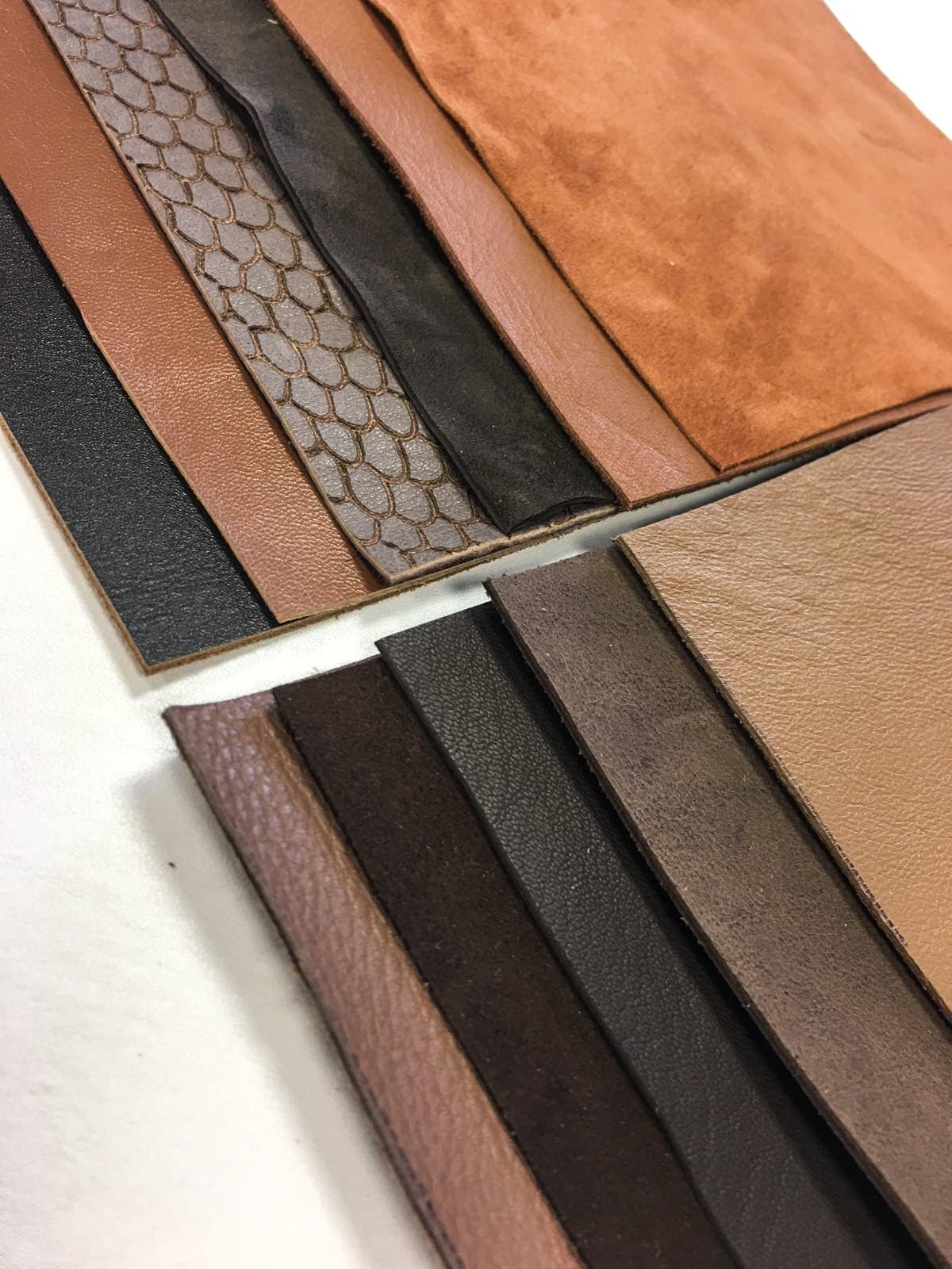 4 or 8 pcs Of Brown Shades 5x5in Genuine Leather Scraps