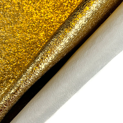 Yellow Metallic Crunchy Gold Lambskin Thick 1.0mm/2.50z /  1441