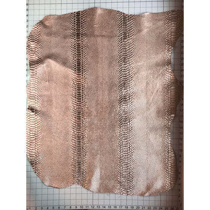 Rose Gold Lambskin With Snake Print 0.7mm/1.75oz ROSE GOLD SNAKE 896