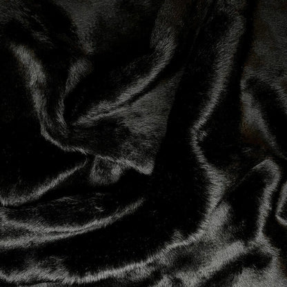 Shiny Black Italian Shearling Hides  Warm Double Sided Skins 1m/2.5oz BLACK KANGAROO 1068