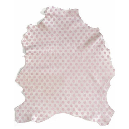 Suede Lambskin Leathedr With Pink Dots 1.0mm/2.5oz / DUSTY PINK DOTS 1090