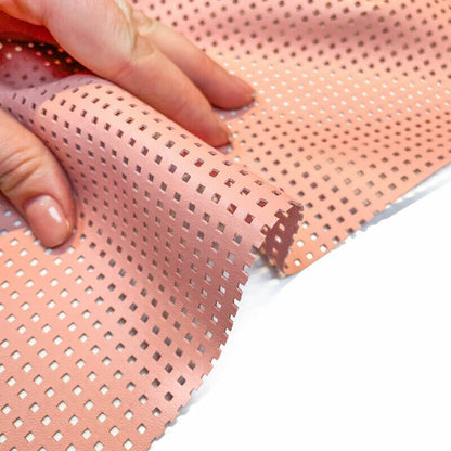 Pale Pink Perforated Print Lambskin 0.7mm/1.75oz / PEACH PERFORATION 1304