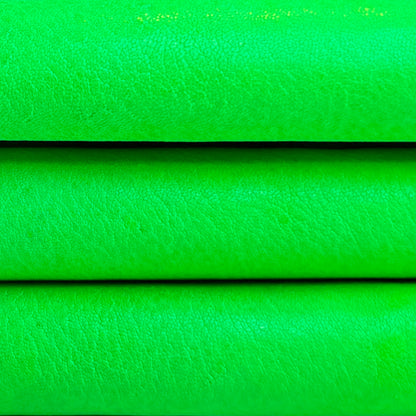 Neon Green Natural Vegetable Tanned Lambskin  1.1-1.2mm / 2.75-3oz Neon Green Veg Tan 1474