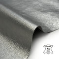 Metallic Silver Lambskin Leather 6, 7, 9 sqft Sterling 0.8mm // 2oz Pieces 1726