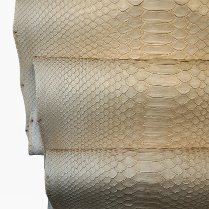 Warm White Real Python Leather 0.7-0.8mm/1.75-2oz Warm WHITE PYTHON