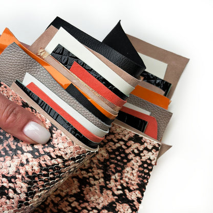 Limited Lambskin Scraps 80 g // 200 g Snake Print, Suede, Lambskin 0.6-1.2mm//1.5-3oz