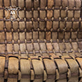 Braided Brown Lambskin Leather Thick Rectangle Laser Cut  ~1mm/2.5oz