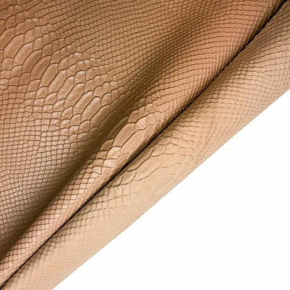 Nude Lambskin Hides With Snake Print 0.7mm/1.75oz / NUDE SNAKE 1039