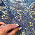 Blue Snake Print Metallic Lambskin Leather 1.75oz Hide 1633