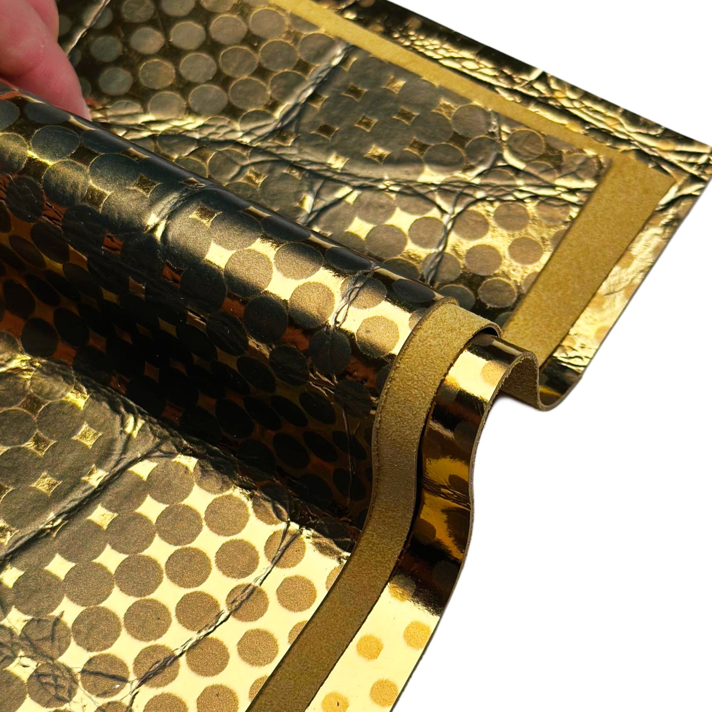 Shiny Gold Foil Dotted Lambskin Leather Sheets 0.8mm//2ozDOTTED GOLD 1654