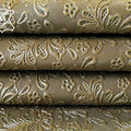 Khaki Green Flower Print Lambskin 1.1mm/2.75oz / COVERT GREEN 852