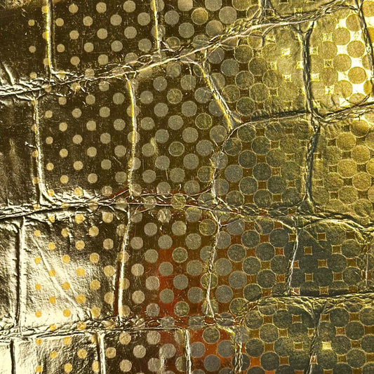 Shiny Gold Foil Dotted Lambskin Leather Sheets 0.8mm//2ozDOTTED GOLD 1654