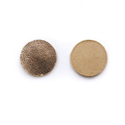 Rose Gold Lambskin Leather Circles / 4 sizes / 30 Pcs Per Pack