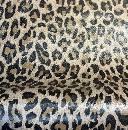 Leopard Print Leather With Pebbled Texture 0.7-0.8mm/1.75-2oz CHOCO LEOPARD 1558