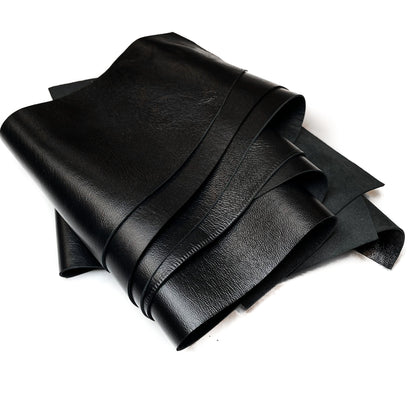 Black Lambskin Sheet Scrap Pack / All Size Pre-cut DIY Genuine Leather Samples