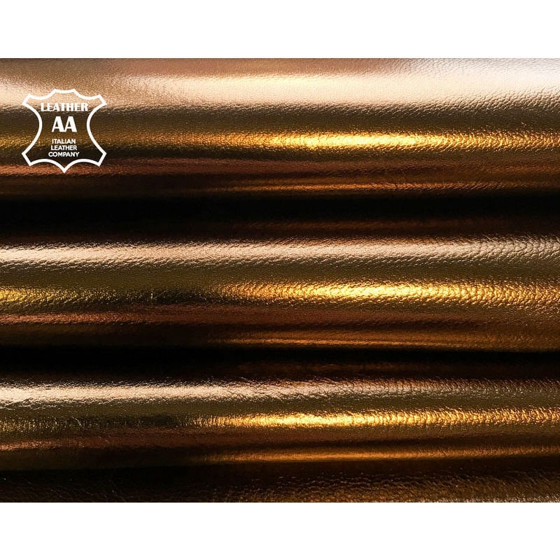 Shiny Bronze Metallic Lambskin Leather 0.8mm/2oz / BRONZO METALLIC 568