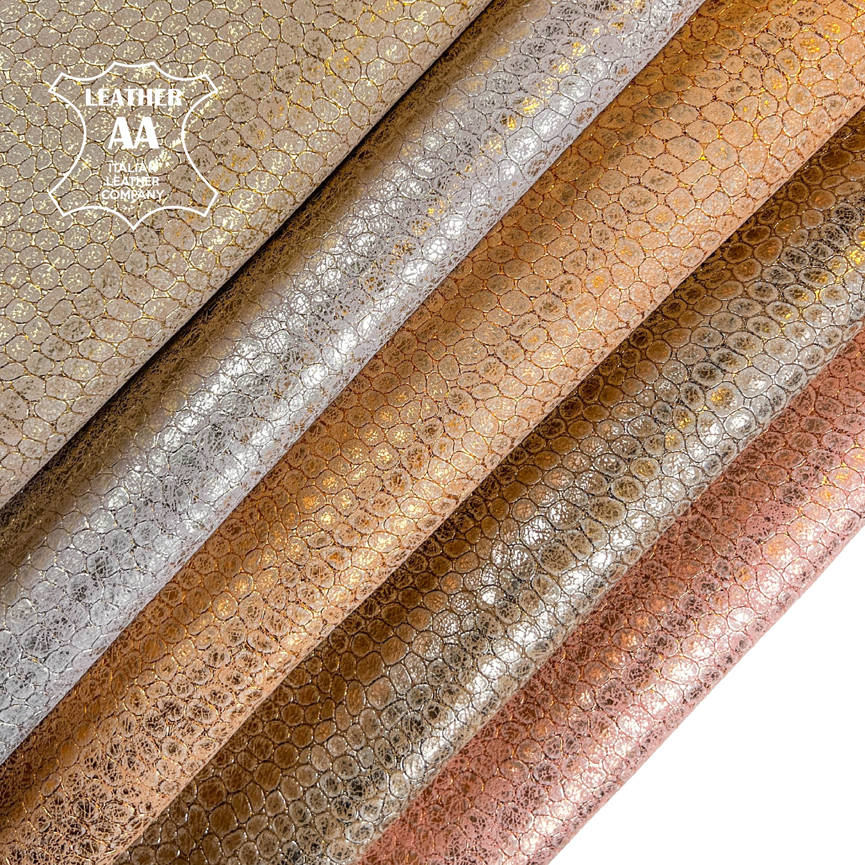 Vintage Cracked Metallic Colorfull Reptile Print 41.-1.5mm/2.5-3.75oz VINTAGE1502
