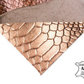 Rose Gold Calfskin Sheets With Print 1.0mm/2.5oz / ROSE GOLD PYTHON 1025