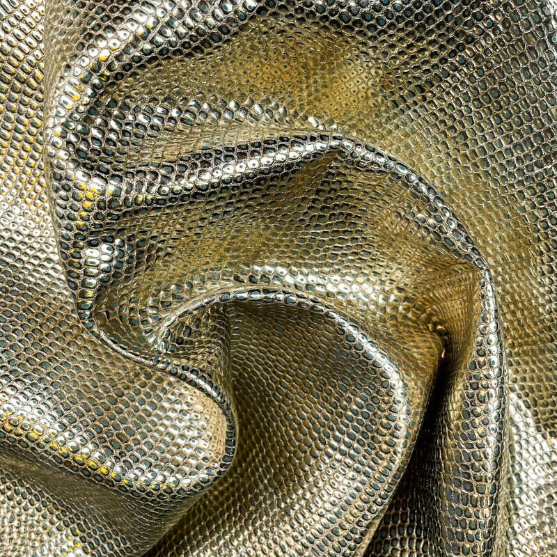 Metallic Gold Lambskin With Lizard Print 0.9mm/2.25oz / GOLD LIZARD 1097