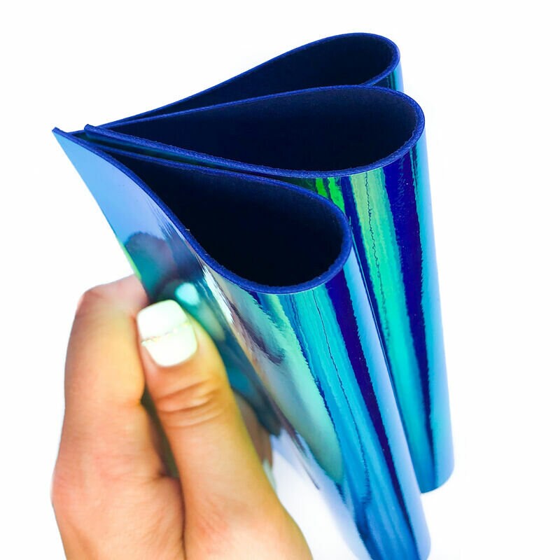 Hologram Metallic Lambskin Sheets 0.6mm/1.5oz BLUE HALO 936