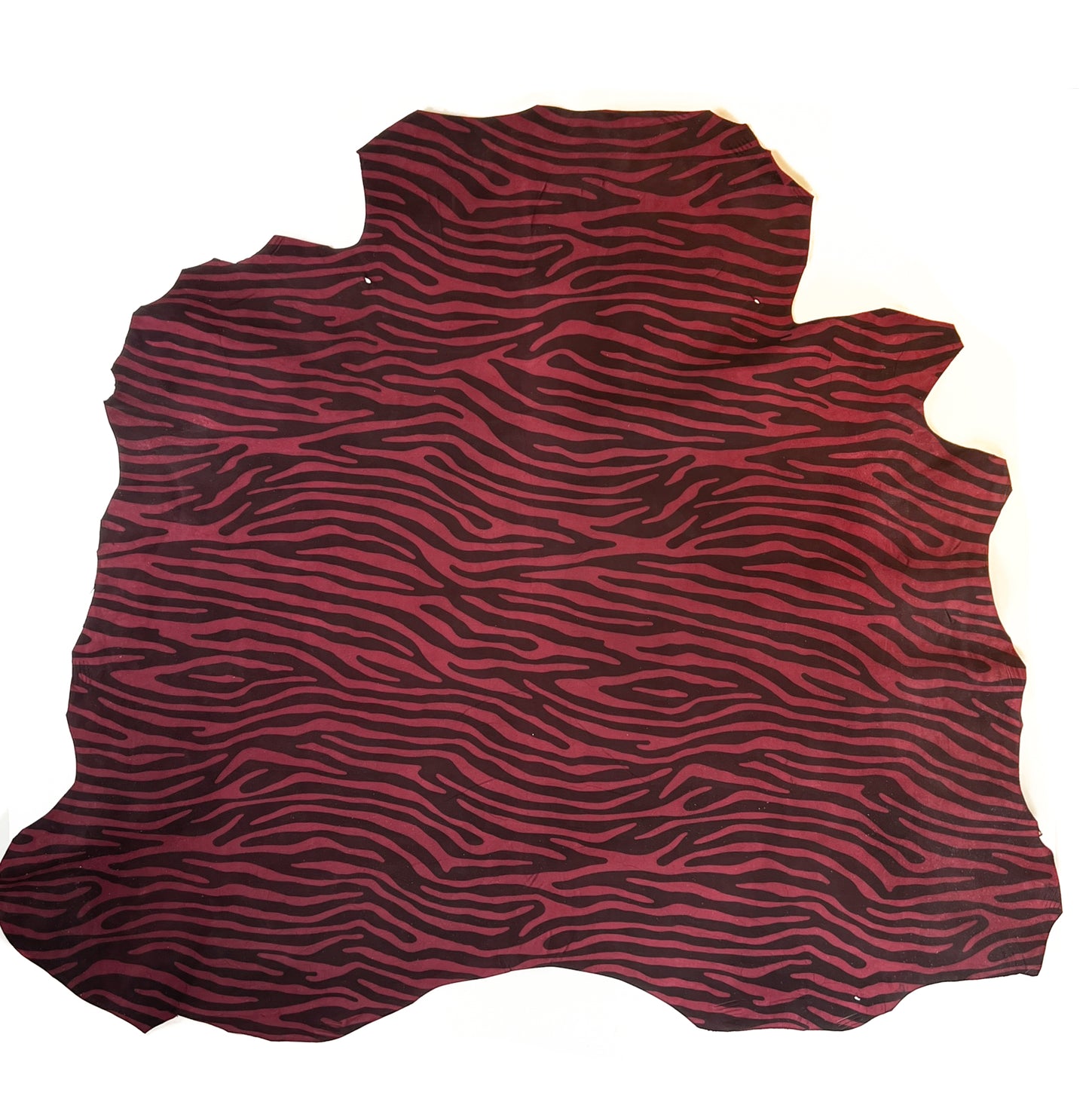 Soft Dark Red Zebra Print Lambskin 0.7-1.2mm/1.75-3oz / RED ZEBRA1446
