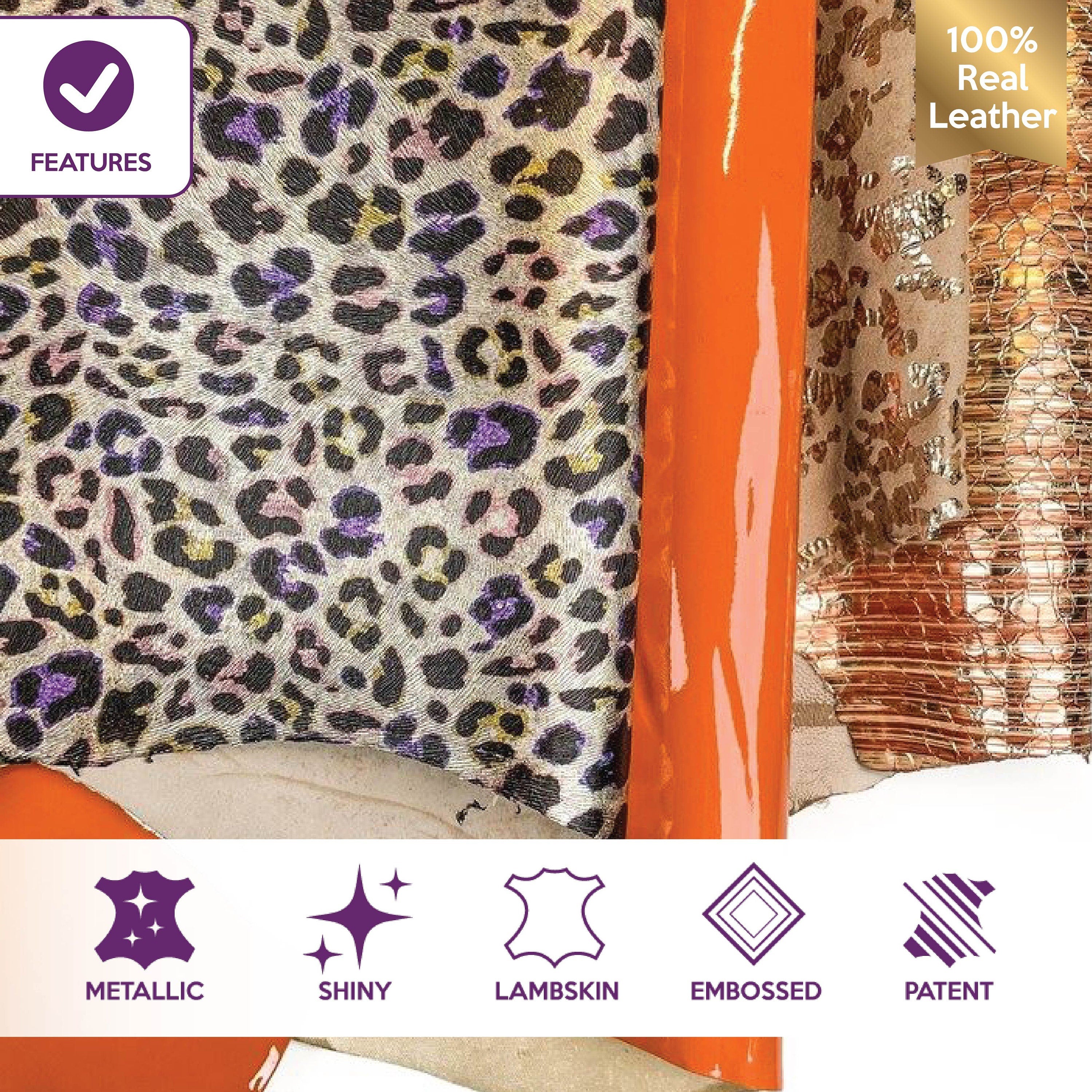 Sunny Orange Metallic Bonded Leather Bundle Of 4 Hides