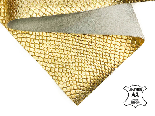 Gold Rhombus Print Lambskin Sheets  0.8mm/2oz / GOLDEN RHOMBUS 1028