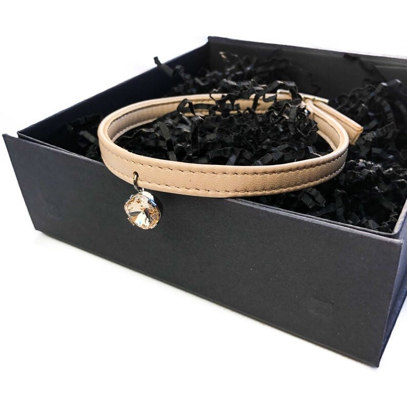 Exclusive Premium Quality Leather Choker / Swarovski Crystal 2in1 Choaker/ Bracelet
