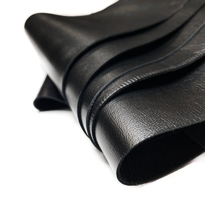 Black Lambskin Sheet Scrap Pack / All Size Pre-cut DIY Genuine Leather Samples