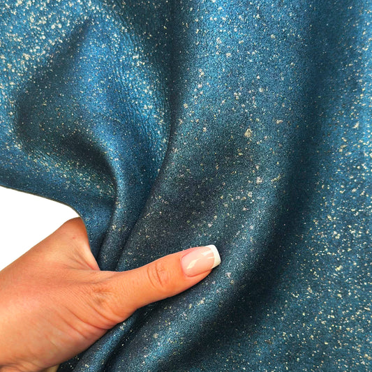Blue Metallic Lambskin Suede Leather With Silver Shine 1-1.1mm//2.5-2.75oz 1644