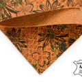 Orange Lambskin Sheets With Print 0.8mm/2oz / ORANGE FLOWER 875