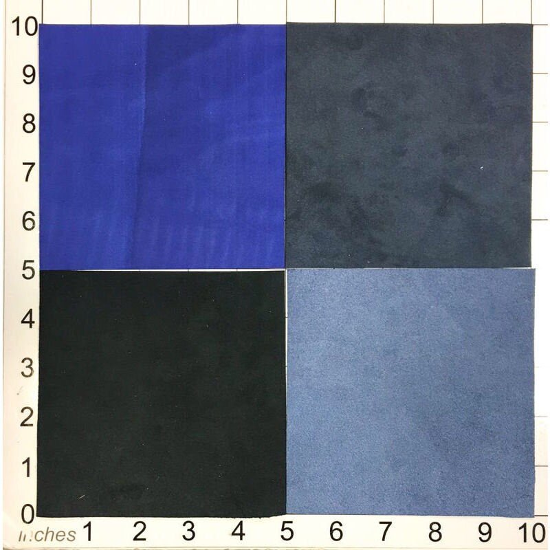 4 pack Teal, Bright,  Navy Blue  Leather Scraps  5x5in - Plain, Metallic Sheets