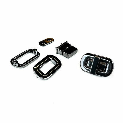 1 piece Italian Lock Closure For Handbag // Twistable Lock For Purses, Boxes, Wallets // Gunmetal Color Premium Quality / Hardware for Bags