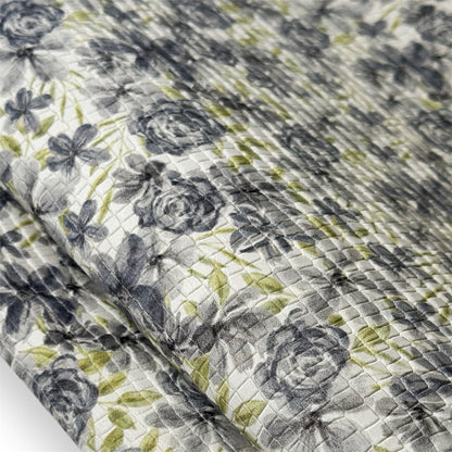 Soft Light Gray Flowers Print Lambskin GRAY FLOWERS 1554