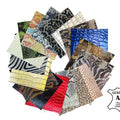 Safari Set Mix 6x6in Genuine Animal Print Leather Five Pieces